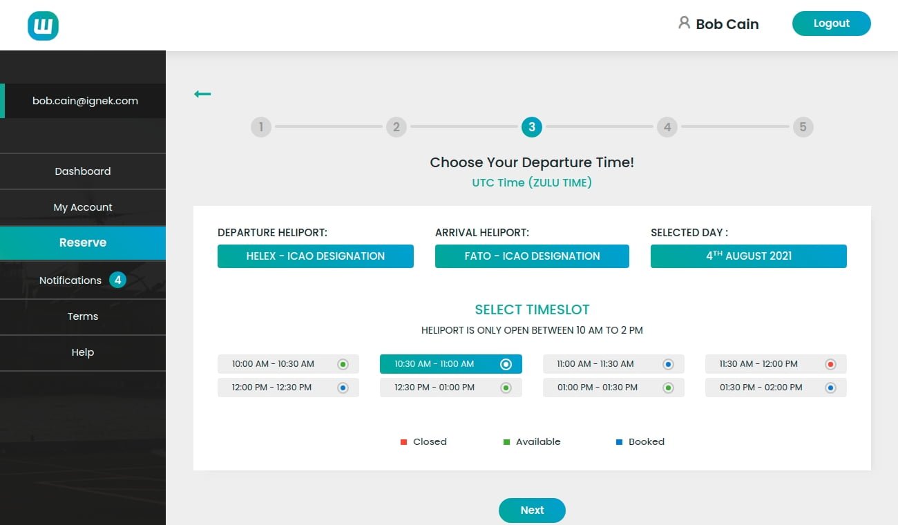 Helicopter Reservation Portal