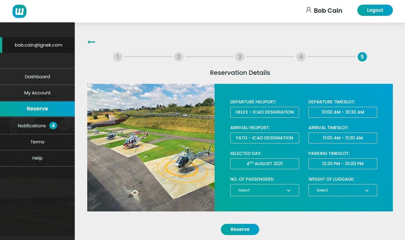 Helicopter Reservation Portal